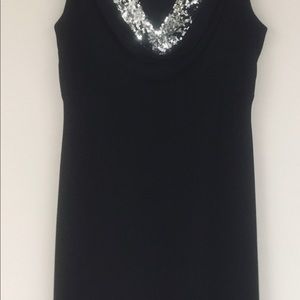 Sequin Embellished Black Cocktail Dress SZ 10